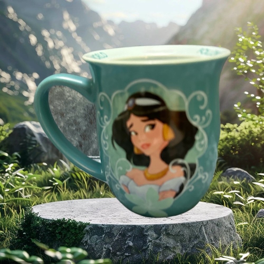 Disney Store Jasmine Teal  ceramic Mug